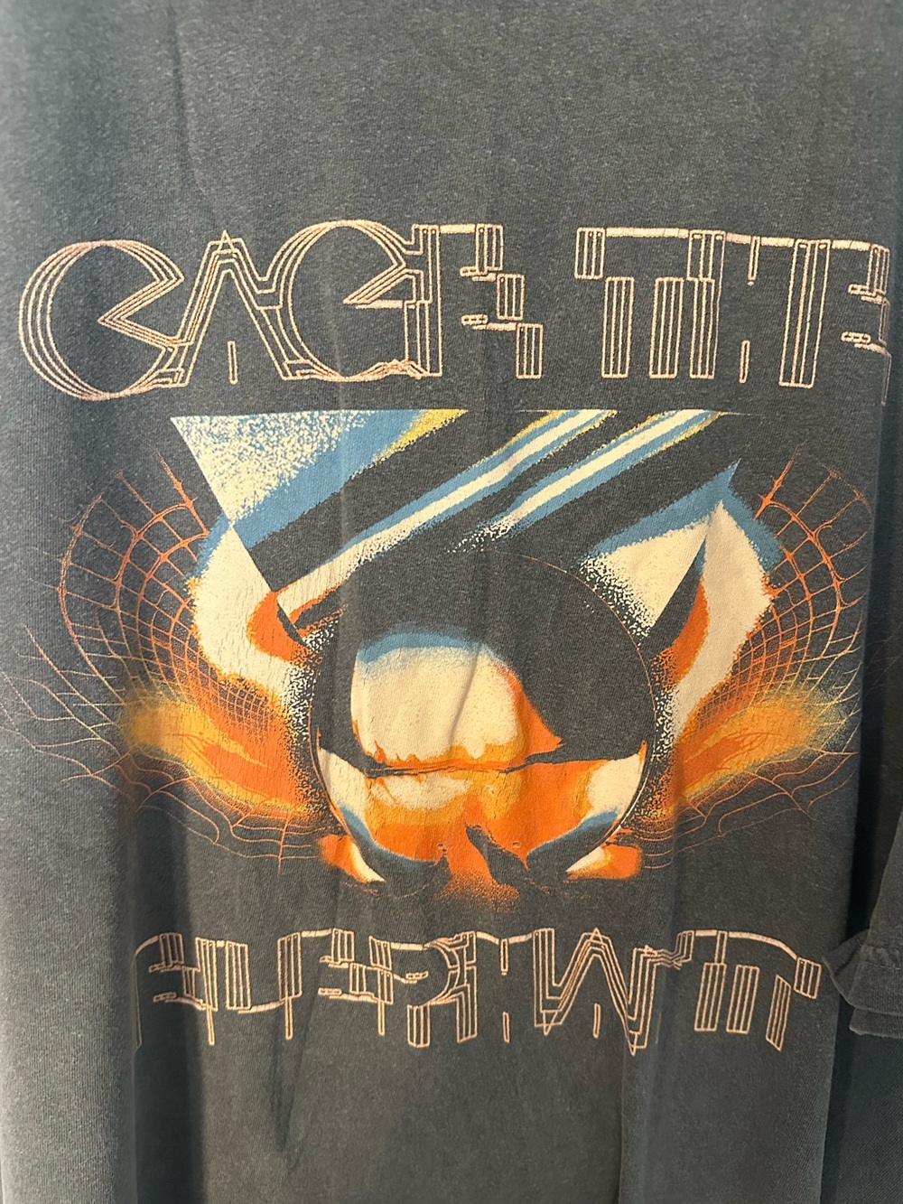 Cage The Elephant Neon Pill 2024 Tour T-Shirt 3XL Faded Black Graphic Tee - Picture 2 of 4